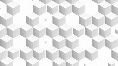 Isometric white cubes pattern random transition including luma matte. Stock Footage 117743719