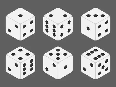 Isometric white dice set Stock Illustration