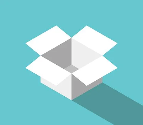 Isometric white open box Stock Illustration