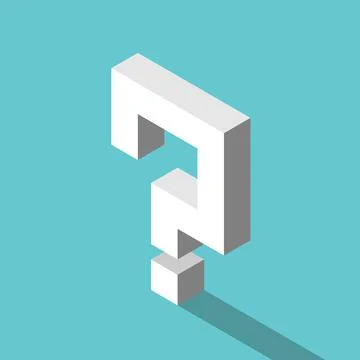 Isometric white question mark Stock Illustration