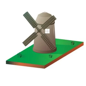 Isometric windmill Stock Illustration