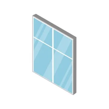 Isometric of Windows of house vector graphic. Illustrator EPS 10. Stock Illustration