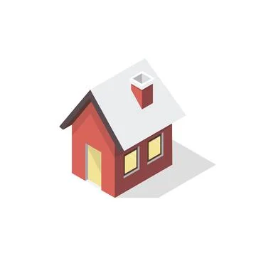 Isometric winter house Stock Illustration
