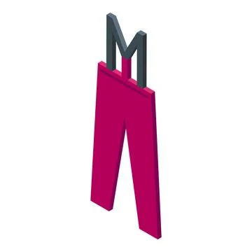 Isometric winter ski pants showing suspenders Stock Illustration