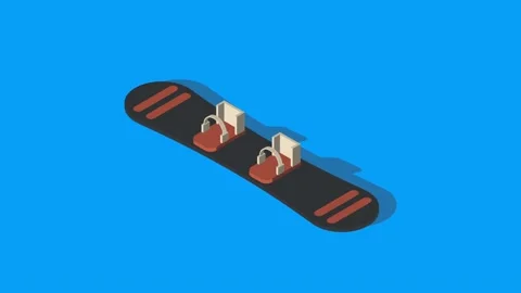 Isometric winter snowboarder 5 Stock Footage 224823860