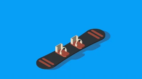 Isometric winter snowboarder 8 Stock Footage 224823866