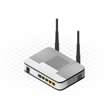 Isometric Wireless Router 스톡 일러스트