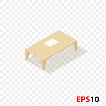 Isometric wood table Stock Illustration