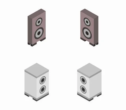 Isometric woofer icon illustrated in vector on white background Stock Illustration