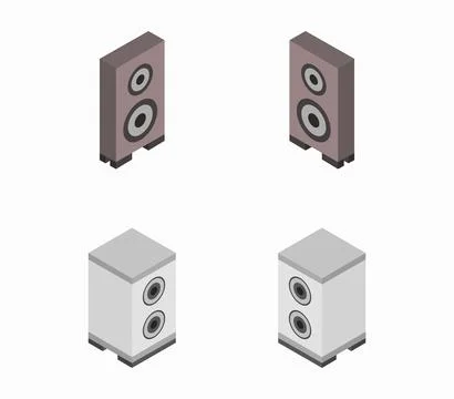 Isometric woofer icon illustrated in vector on white background Stock Illustration