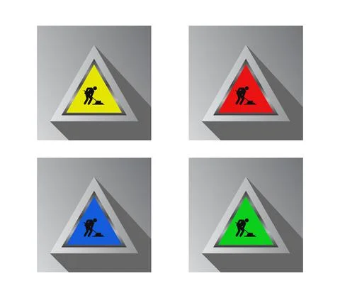 Isometric work in progress in vector on white background Illustrazione stock
