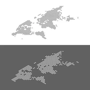 Isometric World map dotted effect vector illustration Stock Illustration