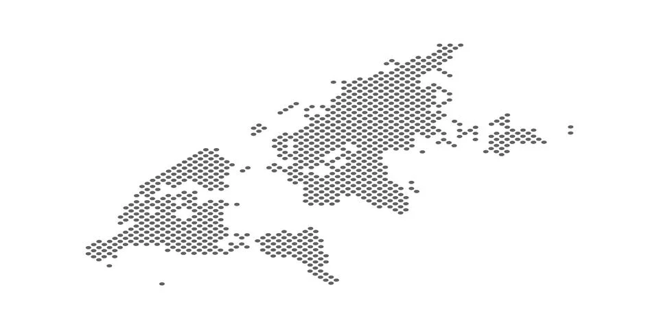 Isometric World map dotted effect vector illustration 库存插图