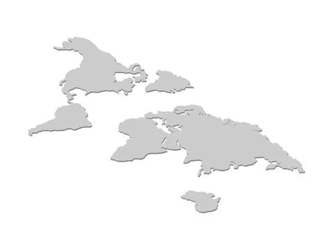 Isometric world map. Gray Earth map. Illustrazione stock