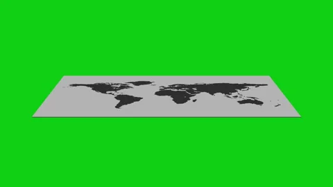 Isometric world map on green chroma background Stock Footage 308932977