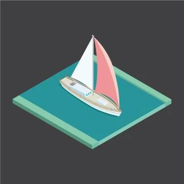 Isometric yacht Stock Illustration