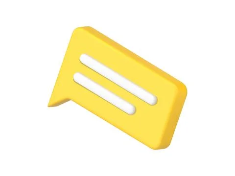Isometric yellow chat box message speech bubble 3d icon vector illustration.  Illustrazione stock