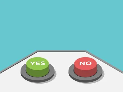 Isometric yes, no buttons Stock Illustration