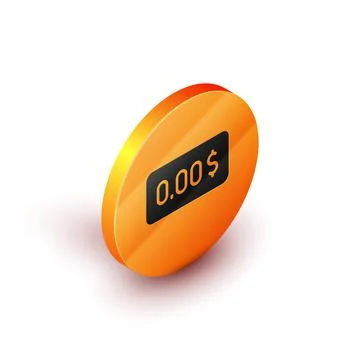 Isometric Zero cost icon isolated on white background. Empty bank account Stock Illustration