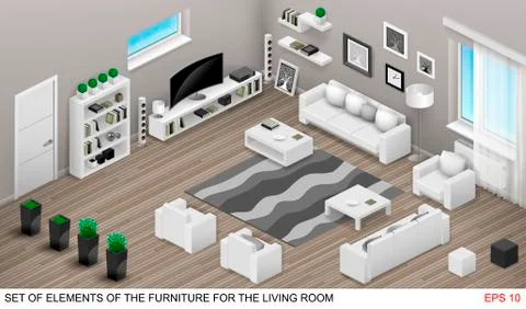 Isometrics of the living Stock Illustration