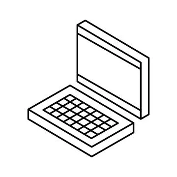 Isometry laptop, computer icon in retro style. Modern vector icon isolated  イラスト素材