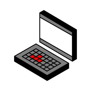 Isometry laptop, computer icon in retro style. Modern vector icon isolated  Illustrazione stock