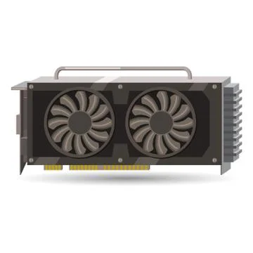 Isometry videocard for mining isolated icon. Blockchain technology and digital Illustrazione stock