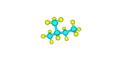 Isopentane molecular structure isolated on white Stock Illustration