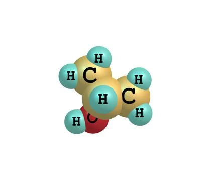 Isopropanol molecule isolated on white Stock Illustration