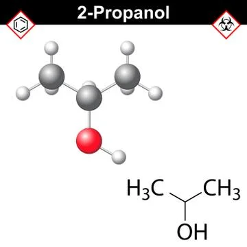 Isopropanol structural model Stock Illustration