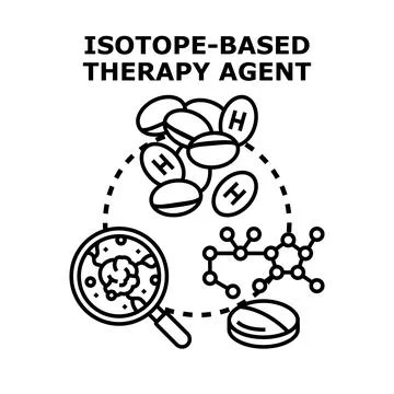 Isotope based therapy agent and medical treatment concept Stock Illustration