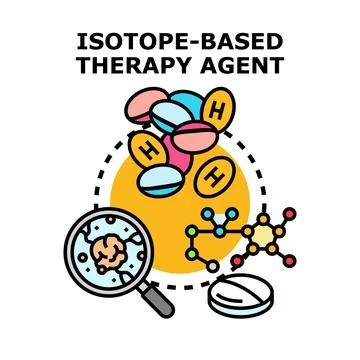 Isotope based therapy agent and medical treatment concept Stock Illustration
