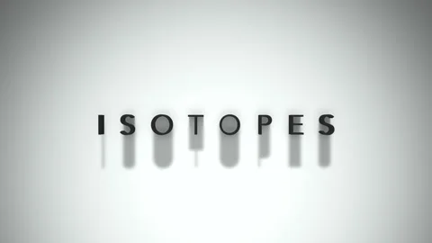 Isotopes 3D title animation matte black text on a white background Stock Footage 300717973