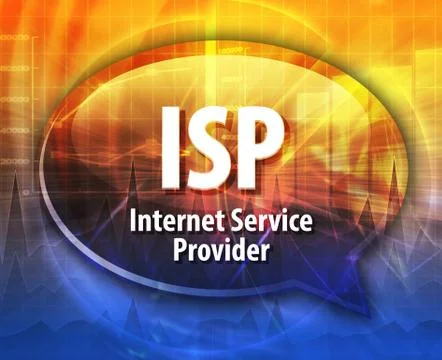 ISP acronym definition speech bubble illustration Stock Illustration