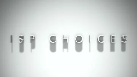 Isp choices 3D title animation with shadows on a white background Video stock 296927852