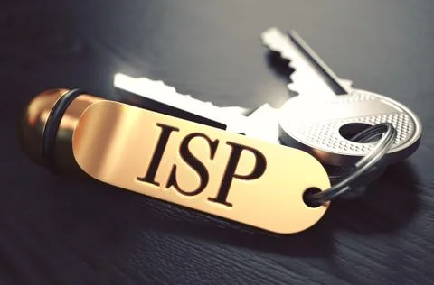 ISP Concept. Keys with Golden Keyring Stock Illustration