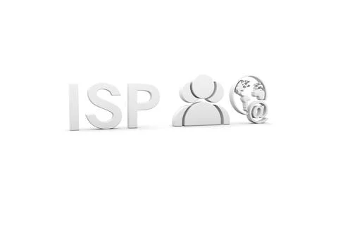 ISP concept white background 3d render illustration Stockillustratie
