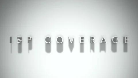 Isp coverage 3D title animation white text on a white background Video stock 299757843