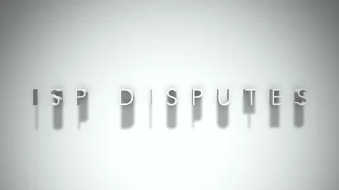 Isp disputes 3D title animation white text on a white background Video stock 299757840