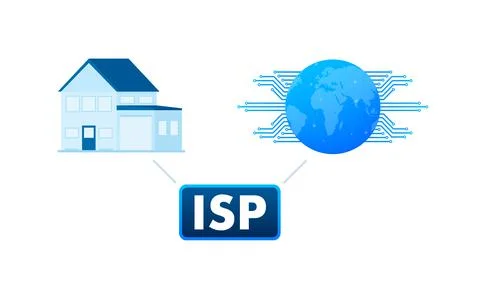 ISP - Internet Service Provider. Company that provides web access. Vector stock Stock Illustration