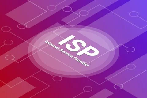 Isp internet service provider concept words isometric 3d word text concept wi Illustrazione stock