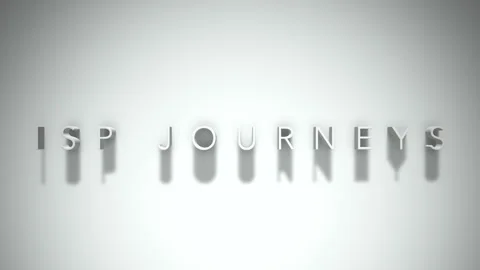 Isp journeys 3D title animation white text on a white background Video stock 299757963