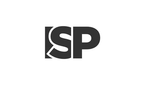 ISP logo design template with strong and modern bold text. Initial based ve.. Stock Illustration