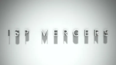Isp mergers 3D title animation with shadows on a white background Video stock 297273046