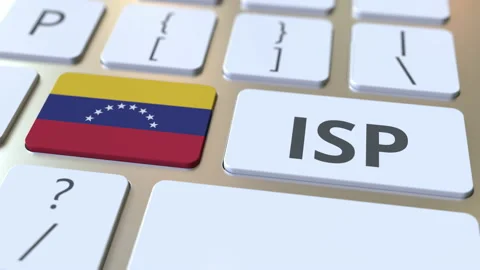 ISP or Internet Service Provider text and flag of Venezuela on the computer Stock Footage 131398798