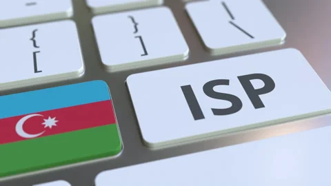 ISP or Internet Service Provider text and flag of Azerbaijan on the computer Stock Footage 131890447