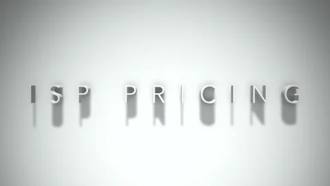 Isp pricing 3D title animation with shadows on a white background Video stock 297273047