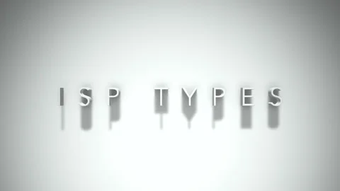 Isp types 3D title animation with shadows on a white background Video stock 297273054