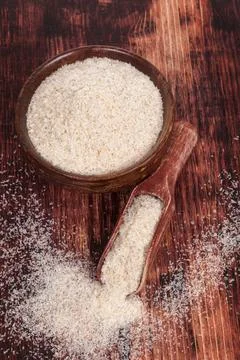 Ispaghula. Dietary supplement. Ispaghula psyllium. Detox, body cleansing d... Stock Photos