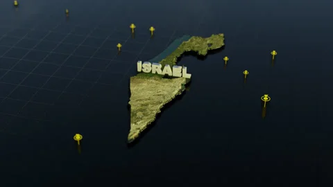 Israel 3D Map With Animation Stock Footage 307129351